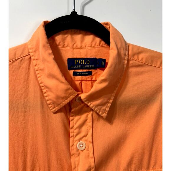 Ralph Lauren Polo Button Down Shirt Orange Halloween Casual Preppy Men's Large - Picture 6 of 7